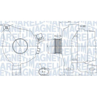 Alternator Volvo S60 2 (134), S80 2 (124), V60 1 (155), V70 3 (135), Xc60 1 Suv (156), Xc70 2 (136), D4 AWD, 2.4 D, 2.5 T, 2.5 T FlexFuel, D5, 2.5 T foto