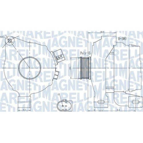 Alternator Volvo S60 2 (134), S80 2 (124), V60 1 (155), V70 3 (135), Xc60 1 Suv (156), Xc70 2 (136), D4 AWD, 2.4 D, 2.5 T, 2.5 T FlexFuel, D5, 2.5 T