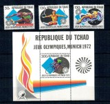 Tchad 1972 - Jocurile Olimpice, sport, serie si colita neuzata