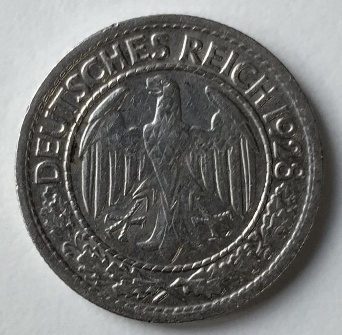 Moneda Germania - 50 Reichspfennig 1928 - G