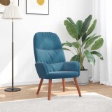 VidaXL Scaun de relaxare, albastru, catifea