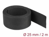 Tub termocontractabil 2 m x 25 mm raport 2:1 Negru, Delock 20795