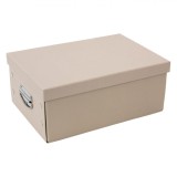 Cutie Depozitare Carton, Pliabilă, M&acirc;ner Metalic, Bej, 32x22x14cm, Oem
