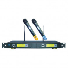 Set 2 microfoane Wireless UHF BST, 2 x XLR, 1 x jack, distanta 150 m, functie autoscan foto