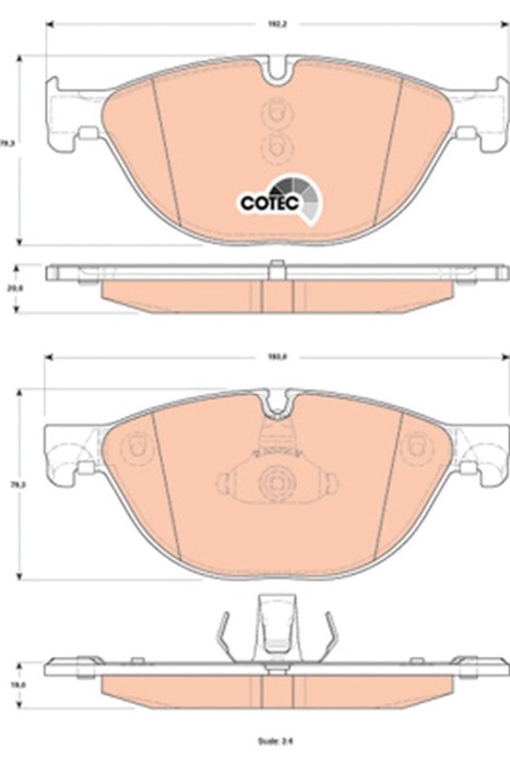TRW GDB1838 COTEC set placute frana,frana disc