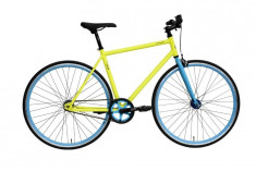 Bicicleta Oras Dhs Fixie 2896 440mm Galben Albastru 28 inch foto