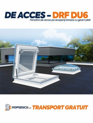 Fereastra de acces pe acoperis terasa, Fakro, model DRF DU6, cu geam plat foto
