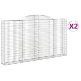 Cumpara ieftin Cosuri gabion arcuite 2 buc. 300x30x160/180 cm fier galvanizat