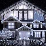 Cumpara ieftin Instalatie Craciun Turturi cu Flash 40m, 1000 Led-uri, Rezistent Apa, Perdea, Franjuri, Exterior Interior, Interconectabila, Fir Alb gros, Alb rece, Oem