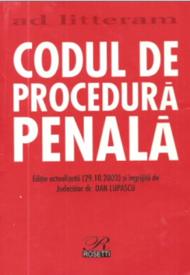 CODUL DE PROCEDURA PENALA-DAN LUPASCU foto