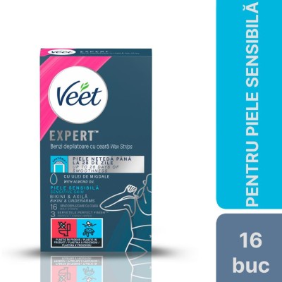 Benzi de ceara rece Veet pentru linia bikinilor si axile, 16 benzi foto