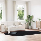 vidaXL Covor shaggy cu pom &icirc;nalt, NAVARRA, negru, 300x200cm, poliester