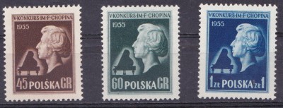 TSV % - 1954 MICHEL 879-881 POLONIA, MNH/** LUX foto