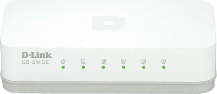 SWITCH D-LINK 5 porturi 10/100Mbps, carcasa plastic, &quot;GO-SW-5E&quot; (timbru verde 2 lei)