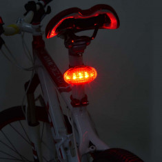 Stop spate bicicleta, 5 led-uri, impermeabil, 7 moduri iluminare, rosu foto