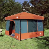 vidaXL Set Cort pentru Camping cu acoperiș 2 pcs Gri și Portocalie 3337179