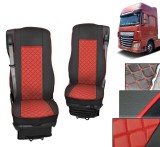 Cumpara ieftin Set huse din piele ecologica pentru DAF XF 106 2015-2021 - Rosu Negru