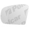 Geam oglinda Mercedes Clasa ML (W163), 02.2001-07.2005, partea Dreapta, culoare sticla crom, sticla convexa,