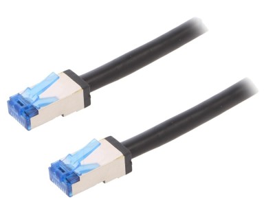 Cablu Patch S/FTP Cat 6a Negru 10m foto
