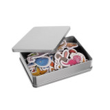 Cumpara ieftin Set 42 magneti de frigider Iso Trade, Model animalute cu denumire in engleza, Plastic, Cutie metalica inclusa, Multicolor