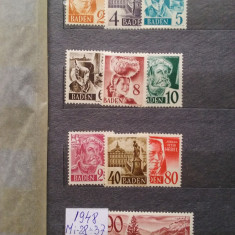 1948-Baden-Complet set-Mi=228$-MNH-Perfect