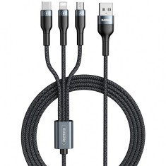 Cablu Incarcare USB - Lightning / USB Type-C / MicroUSB Remax Sury 2 Series, 3in1, 2A, RC-070th, 1.2 m, Negru