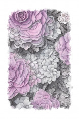 Sticker decorativ, Trandafiri, Mov, 85 cm, 9367ST foto