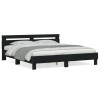 Gossi cadru de pat cu tablie, negru, 180x200 cm, lemn prelucrat