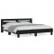 Gossi cadru de pat cu tablie, negru, 180x200 cm, lemn prelucrat