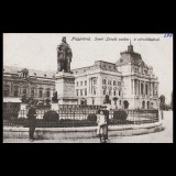 Carte poștală veche Oradea &ndash; Szent L&aacute;szl&oacute;-t&eacute;r Szobot V&aacute;rosh&aacute;za (Piata Szantul Ladislau cu statuia si Primaria) &ndash; 1917