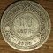 Honduras Britanic / Belize - moneda argint ultra rara - 10 cents 1939 - tiraj 20k - ag 925