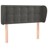Cumpara ieftin Tablie de pat cu aripioare gri inchis 103x23x78/88 cm catifea