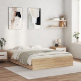 VidaXL Cadru de pat cu sertare stejar sonoma 150x200 cm lemn prelucrat