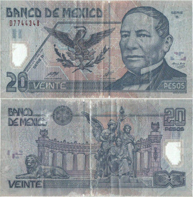 2001 ( 17 V ) , 20 pesos ( P-116a.3 ) - Mexic foto