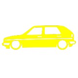 Cumpara ieftin Sticker Auto Volkswagen Golf Mk 2 Silueta Lateral