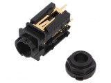 Conector Jack 6,3mm mamă stereo THT 3 piste, Neutrik