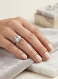 Cumpara ieftin Inel din Argint 925 cu Zirconiu Emerald Cut E i Halo Baguette (3.00g) , Eleganta A n Stil Ballerina
