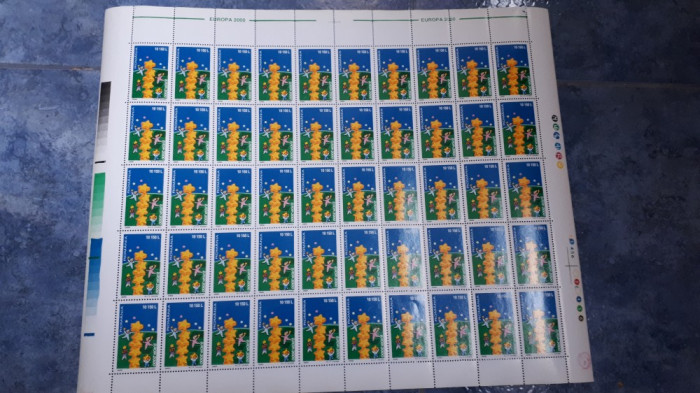 Rom&acirc;nia Coală Timbre Europa 2ooo 50 timbre mnh