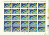 ROMANIA 1997 LP 1441 Aeromfila &#039;97 Brasov SUPRATIPAR simpla, x4, 2 coli complete, Nestampilat