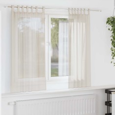 vidaXL Perdele din voile cu tablă 2 buc crem 4102266