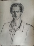 Cumpara ieftin Grafica portret de tanar carbune, format 50x70 cm