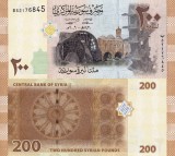 Bancnota Siria 200 Pounds 2009 UNC, Necirculata