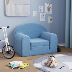 Canapea extensibila pentru copii, albastru, plus moale GartenMobel Dekor