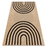 SPARK 0688 covor bej / negru - Geometric, sisal, structural, 180x270 cm