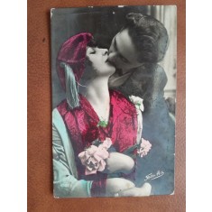 Fotografie tip carte postala, indragostiti, 1928