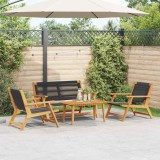 Cumpara ieftin Scaune de Grădină cu Masă 4 pcs Negru 90 x 45 x 40 cm