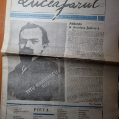 ziarul luceafarul 11 februarie 1990-emil cioran,zaharia stancu,titu maiorescu