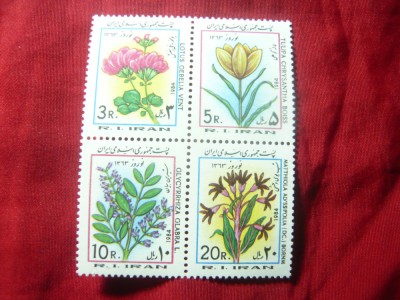 Serie - bloc IRAN 1984 - Flora , 4 valori foto