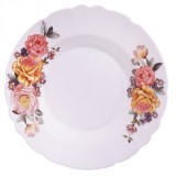 Set 6 Farfurii Adanci Opal Alb Trandafiri 23cm DEC009 LXBYSP-90 CNN33612