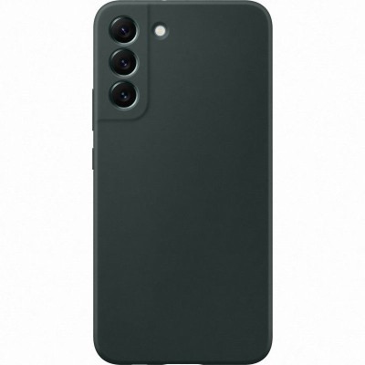 Husa din silicon compatibila cu Samsung Galaxy S22 cu protectie la camera,silk touch, interior din catifea, Verde inchis foto